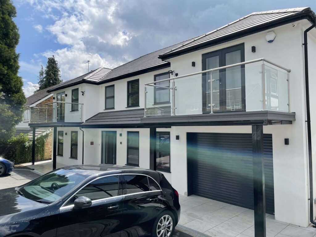 Battersea glass and glazing - an image of a bespoke external glass balustrade produced and installed by Hamilton Glass Products Ltd