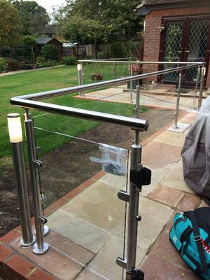 Glass Balustrades and Architectural Glass by Hamilton Glass Products Ltd - an image showing glass supplied and installed for a garden balustrade