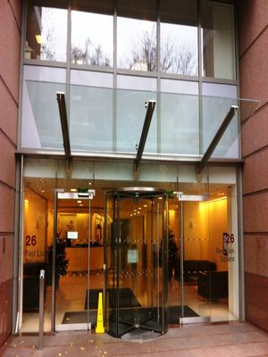 Glass Balustrades and Architectural Glass by Hamilton Glass Products Ltd - an image showing glass supplied and installed for a glass canopy
