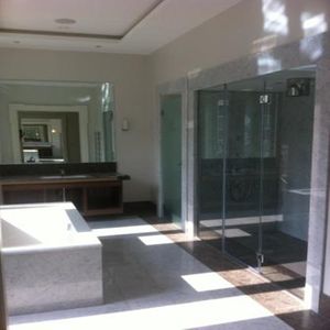 Bespoke Shower Glass - this images shows a bespoke glass shower enclosure